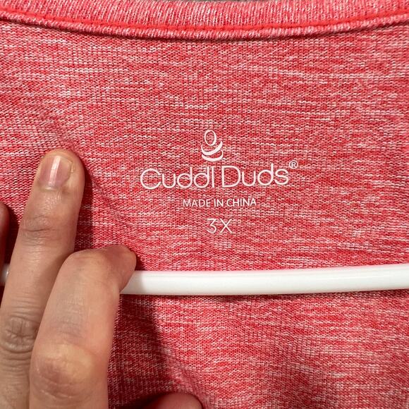 Cuddl Duds Seriously Soft 2-Piece Tee & Wrap Set Coral Size 3X - Picture 8 of 10